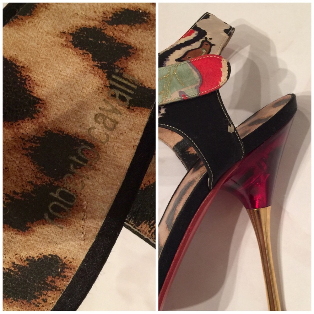 SOLD,Roberto Cavalli Satin Ankle Strap Heel - Picture 8 of 8
